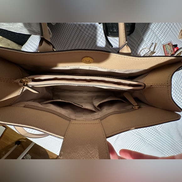 MICHAEL KORS HAMILTON LEATHER EW KHAKI CHAIN SATCHEL CROSSBODY HANDBAG - Picture 7 of 11